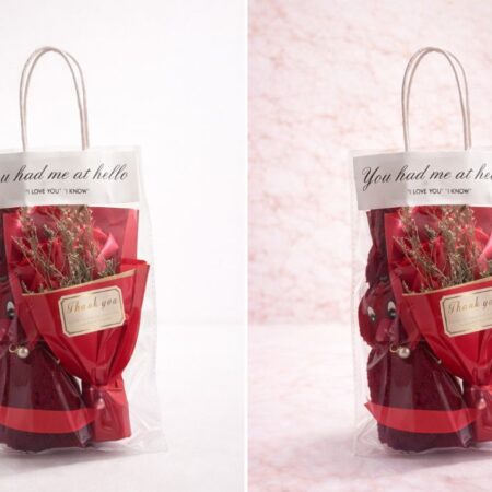 ROSA CON PELUCHE EN BOLSITA